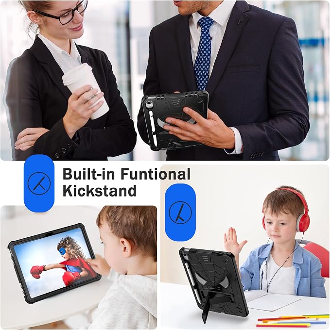 Dteck for iPad Air 3rd Gen (2019) / iPad Pro (2017) Case 10.5 Shockproof Protective Case with Kickstand Hard Plastic Shell 3-Layer Protection Drop Proof Sturdy Rugged Tablet Cover (Aqua+Rose)