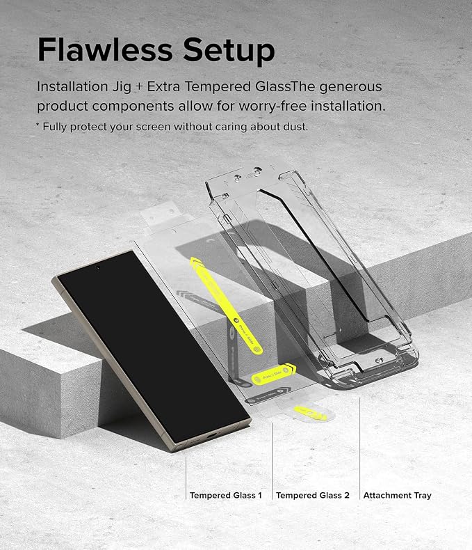 Ringke for Samsung Galaxy A35 5G Screen Protector [Easy Slide 2 Pack] | Easy Installation with Alignment Tool Case Friendly Premium 9H Hardness Tempered Glass
