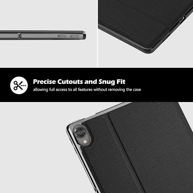 ProCase Slim Shockproof Stand Case for Lenovo Tab P11 / P11 Plus Black | Shockproof Folio Hard Shell Cover Multi-Angle Stand Offers Secure Protection Hands-Free Viewing