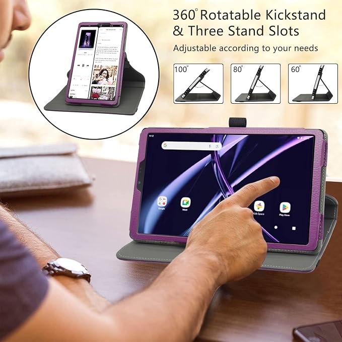 LiuShan Compatible with Acer Iconia Tab A8 Case，360 Degree Rotation Stand PU Cover for Acer Iconia Tab A8 8.7 Tablet（Not Fit Other TabletBlack