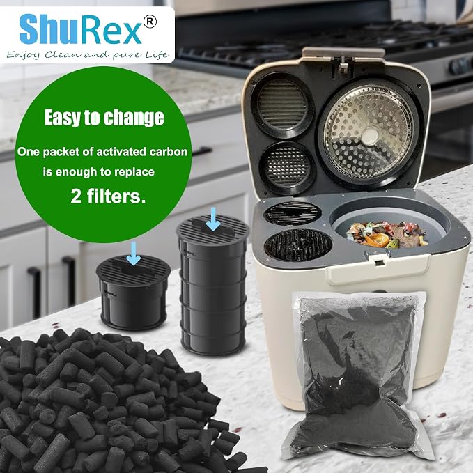 Odor Absorbing Carbon Refills for Fylecen Kitchen Smart Compost Bin,