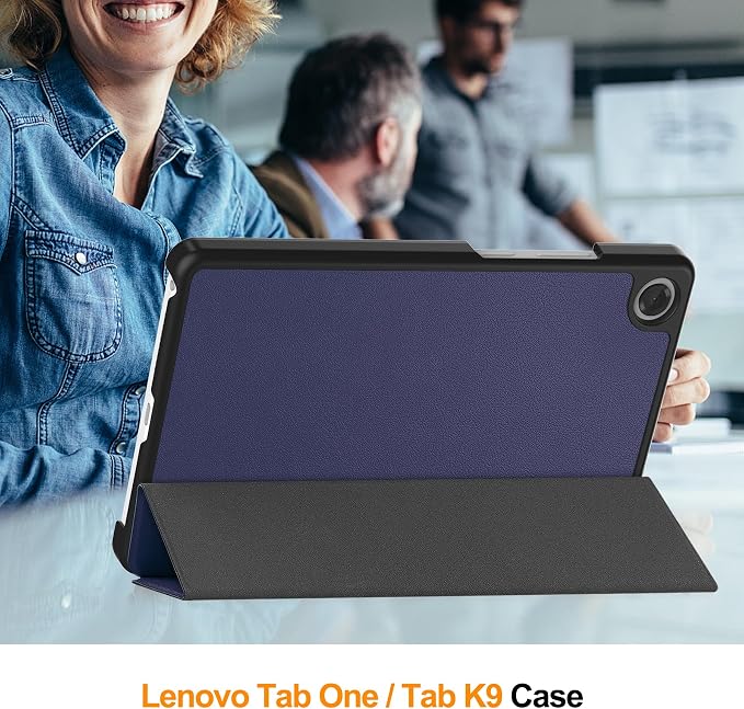 Smart Case for Lenovo Tab One / K9 8.7 Inch 2025 TB305XU/TB305FU Lightweight Trifold Stand Cover Auto Wake Sleep Blackish Green