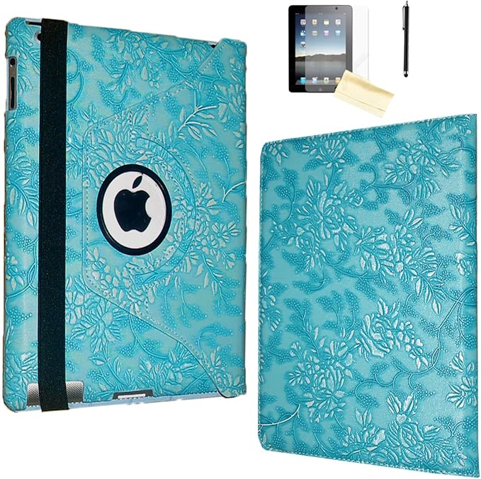 Case for iPad 9.7 2018/2017 Rotating Stand Smart Magnetic Auto Wake Up/Sleep Cover for A1893 A1954 A1822 A1823 MP2G2LL/A MP2J2LL/A MPGT2LL/A MPGW2LL/A MP2F2LL/A MP2H2LL/A (Crocodile)