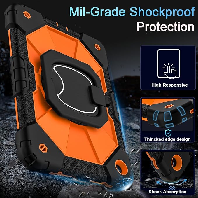 Auizotl Case for Samsung Galaxy Tab A11+/A9+ Plus 11 Inch with Screen Protector/Rotating Stand/Pen HolderMilitary Grade Shockproof Cover for Galaxy Tab A11 Plus /A9 Plus CasesBlack