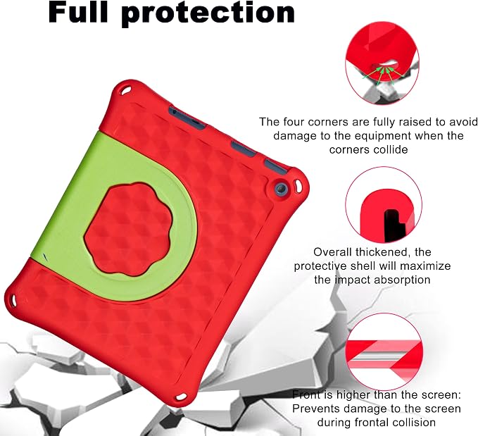 2023 New 10in Tablet Case for Kids(2021/2023 Release 11/13th Generation)OQDDQO Light Weight Anti Slip Shockproof Kids Friendly Case for 10 inch Table Not Compatible ipad Tablet(Red)