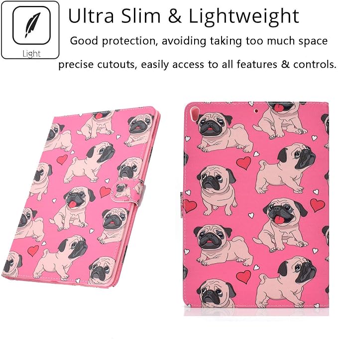 for Apple iPad 9th/8th/7th Generation 10.2 Inch Case 2021/2020/2019Smart PU Leather Folio Stand Magnetic Wallet with Card Pockets [Auto Wake/Sleep] Soft TPU Shockproof Cover Pink Beach Sea