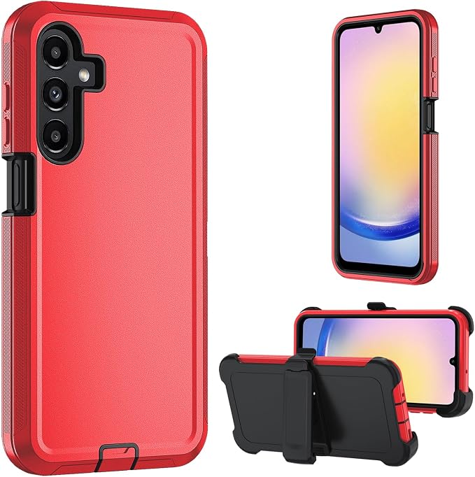 for Samsung Galaxy A17 5G caseA16 5G Heavy Duty casewith A Tempered Glass Screen Protector [Military Grade Protective ] [Shockproof] [Dropproof] [Dust-Proof]for Galaxy A17 / A16(Black)
