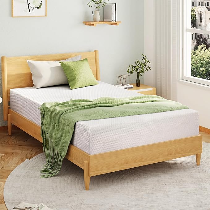 EGOHOME Full Size Memory Foam Mattress, 10 Inch Bed Mattress in a Box with Cooling Green Tea Gel, Relieve Pressure with Medium Support, CertiPUR-US Certified, 75''L x 54''W, White