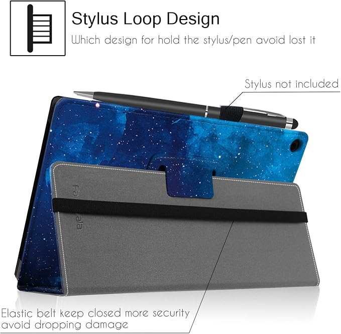 Folio Case for 10.1 Inch Previous Fire HD 10 Tablet | Famavala Stand Cover for [7th/9th Generation 2017/2019 Released] (BlueSky)