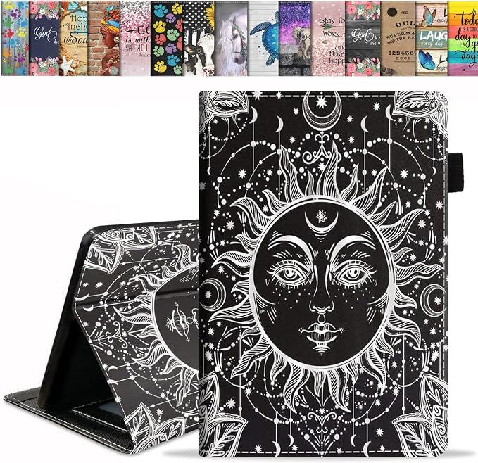 Case for Kindle Fire HD 10 Tablet 10.1 (9th/7th Generation 2019/2017 Release) - Slim PU Leather Stand Flip Cover with Card Slot &amp Pencil Holder Basketball Surface