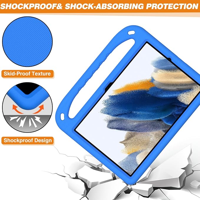 Galaxy Tab A9+ Case Kids Friendly EVA Rubber Stand Handle Grip Shockproof Protective Lightweight Cute Case Cover for Galaxy Tab A9 Plus 11 SM-X210 X215 X217 - Black