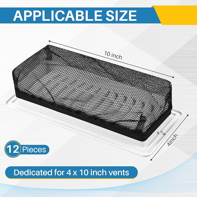 Zonon 12 Pcs 4 x 10 Inch Floor Register Cover Trap Vent Screen