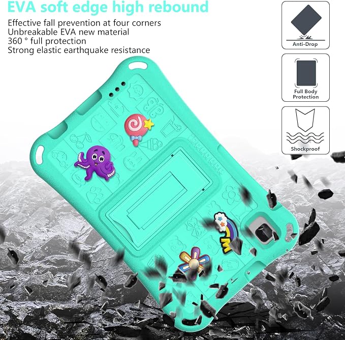 Case for iPad 10.2 Inch 2021/2020/2019/ iPad Pro 10.5 Inch/Air 3rd Gen (2019) Shoulder Strap Kickstand Children Friendly Anti-Scratch Shockproof Case Lightpurple