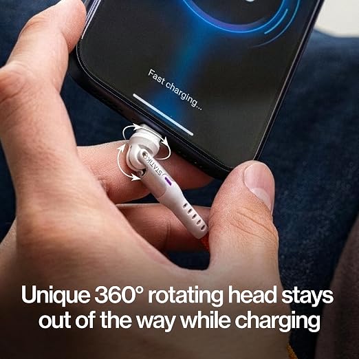 Statik 360 Pro Magnetic Charging Cable - Type C Charger Fast Charging 3 in 1 USB C to USB C Cable Micro USB &amp iProduct Tips USB A Adapter Fits All Devices - 100W Fast Charger Black 10FT/3M