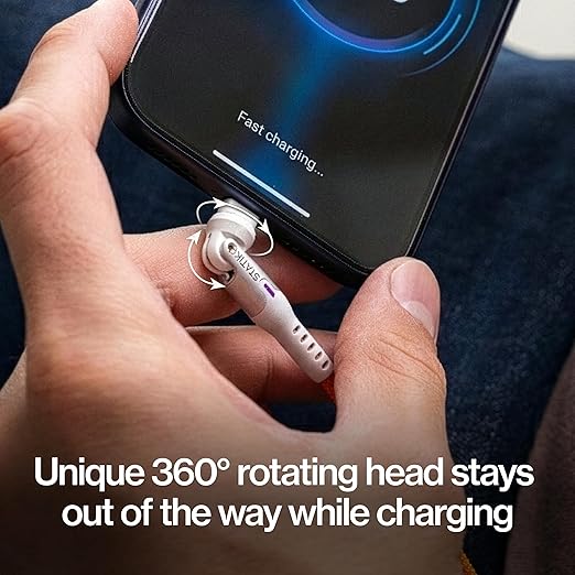 Statik 360 Pro Magnetic Charging Cable - Type C Charger Fast Charging 3 in 1 USB C to USB C Cable Micro USB &amp iProduct Tips USB A Adapter Fits All Devices - 100W Fast Charger Black 10FT/3M