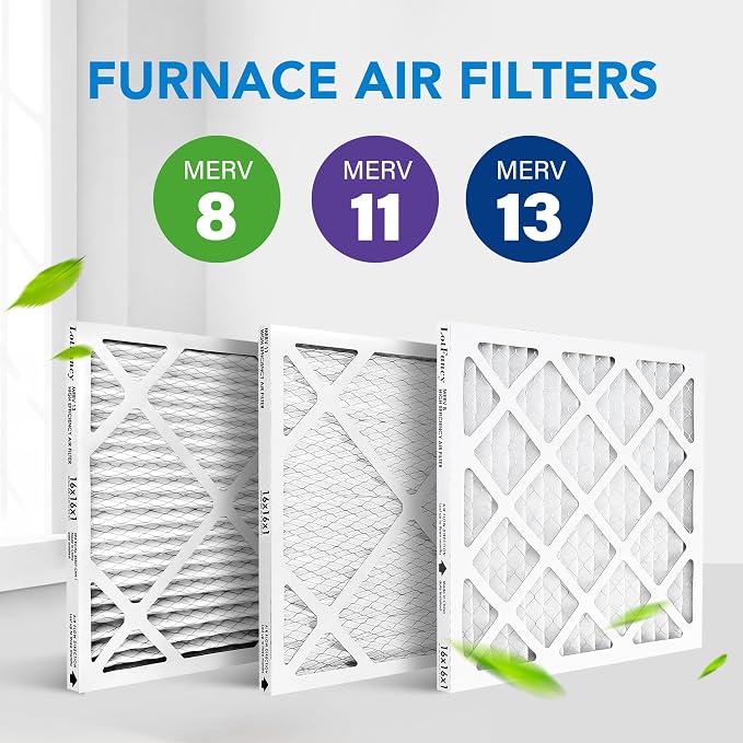 LotFancy 16x16x1 Air Filter MERV 13 6-Pack, Electrostatic Pleated HVAC Furnace