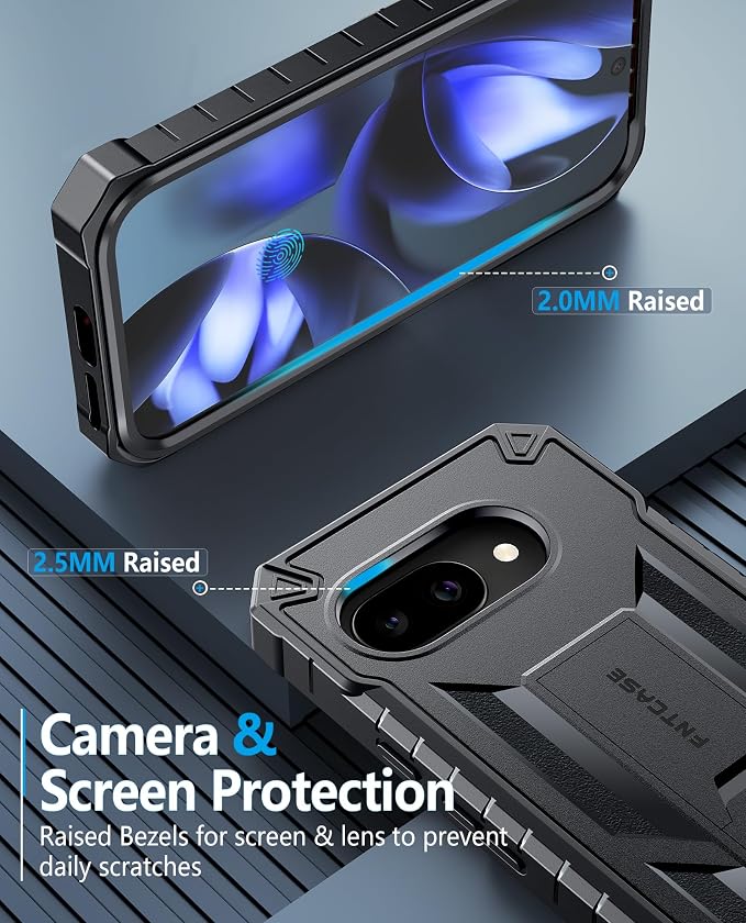 FNTCASE for 11 Pro XL Case Rugged Kickstand 2 Front Frames Black | Built-in Screen Protector 20FT Military-Grade Drop Protection Rugged Heavy Duty Shockproof Full Body Protective Cover