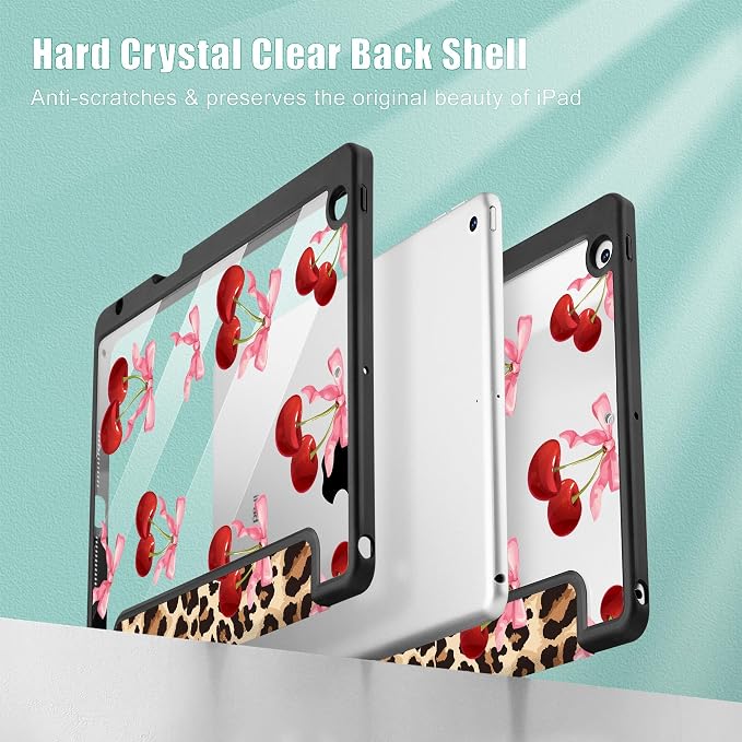 May Chen for iPad 9th Generation with Pencil Holder iPad 8th/7th Gen Case 10.2-inch [Penceil Holder] Trifold Stand Auto Wake/Sleep Clear TPU Protection Back Cover Ballet Shoes