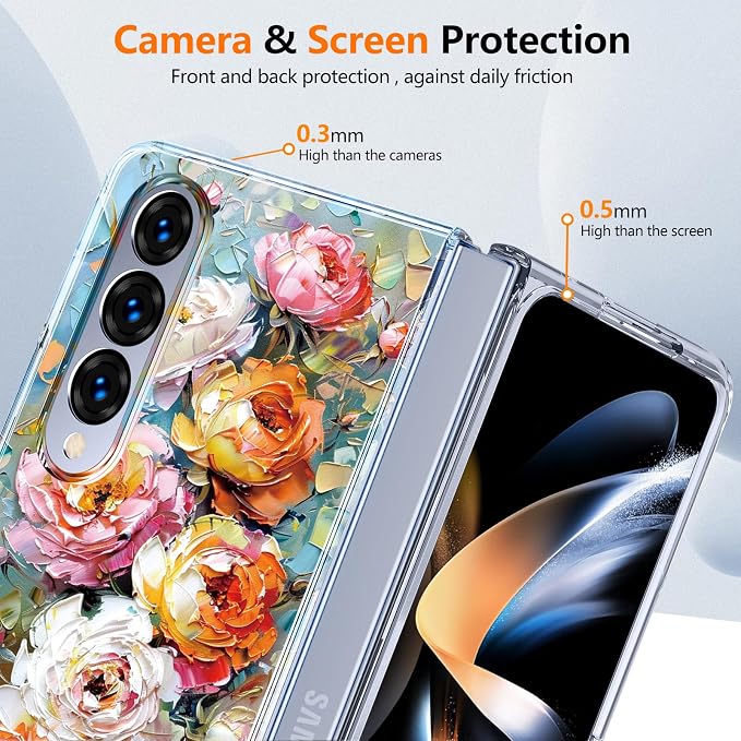 for Galaxy Z Fold4 CaseBuilt-in Magnet CircleWireless Charging | Military-Grade Shockproof case Cover for Samsung Galaxy Z Fold4Anagallis