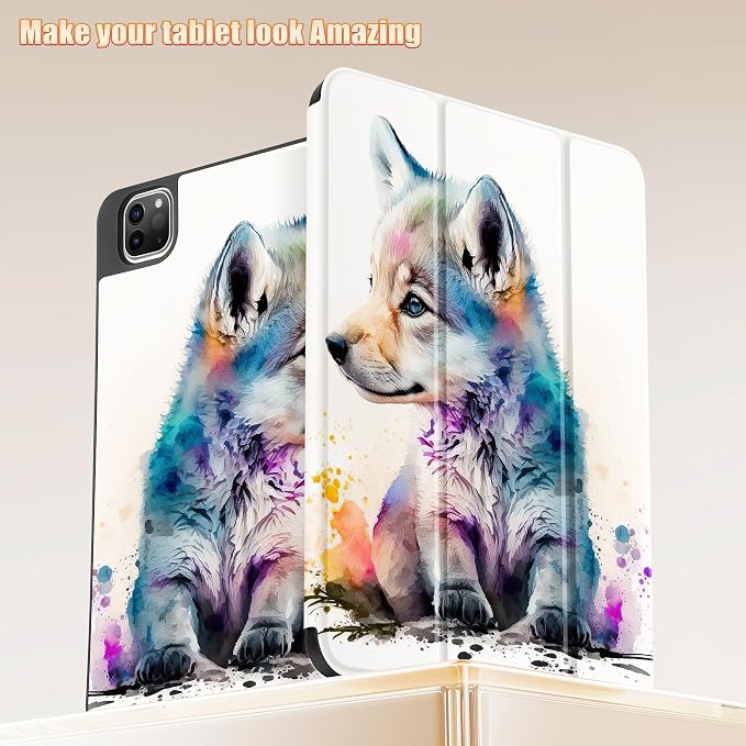 Tuiklol for iPad Pro 11 Inch 4th / 3rd / 2nd / 1st Gen Case 2022 2021 2020 | 2018 Build-in Pencil Holder with Stand TPU Back Cover &amp Trifold Stand &amp Auto Wake/Sleep Tablet Case Black Cat