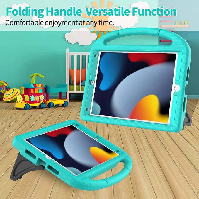Kids Case for iPad 10.2 &amp 10.5 iPad 9th/8th/7th Generation 10.2 2021 2020 2019 Case with Screen Protector iPad Air 3rd Gen/Pro 10.5 inch Protective Cover with Handle Stand Black