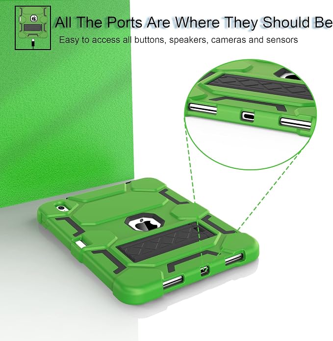 Case for iPad 11 11th Gen (A16) 2025 &amp 10th Gen 2022 10.9 Purple+Green | Kickstand | With Pencil Holder | Drop-Proof Silicone+Hard Shell | Raised Edge Protects Screen&ampCamera | Heavy Duty Pr