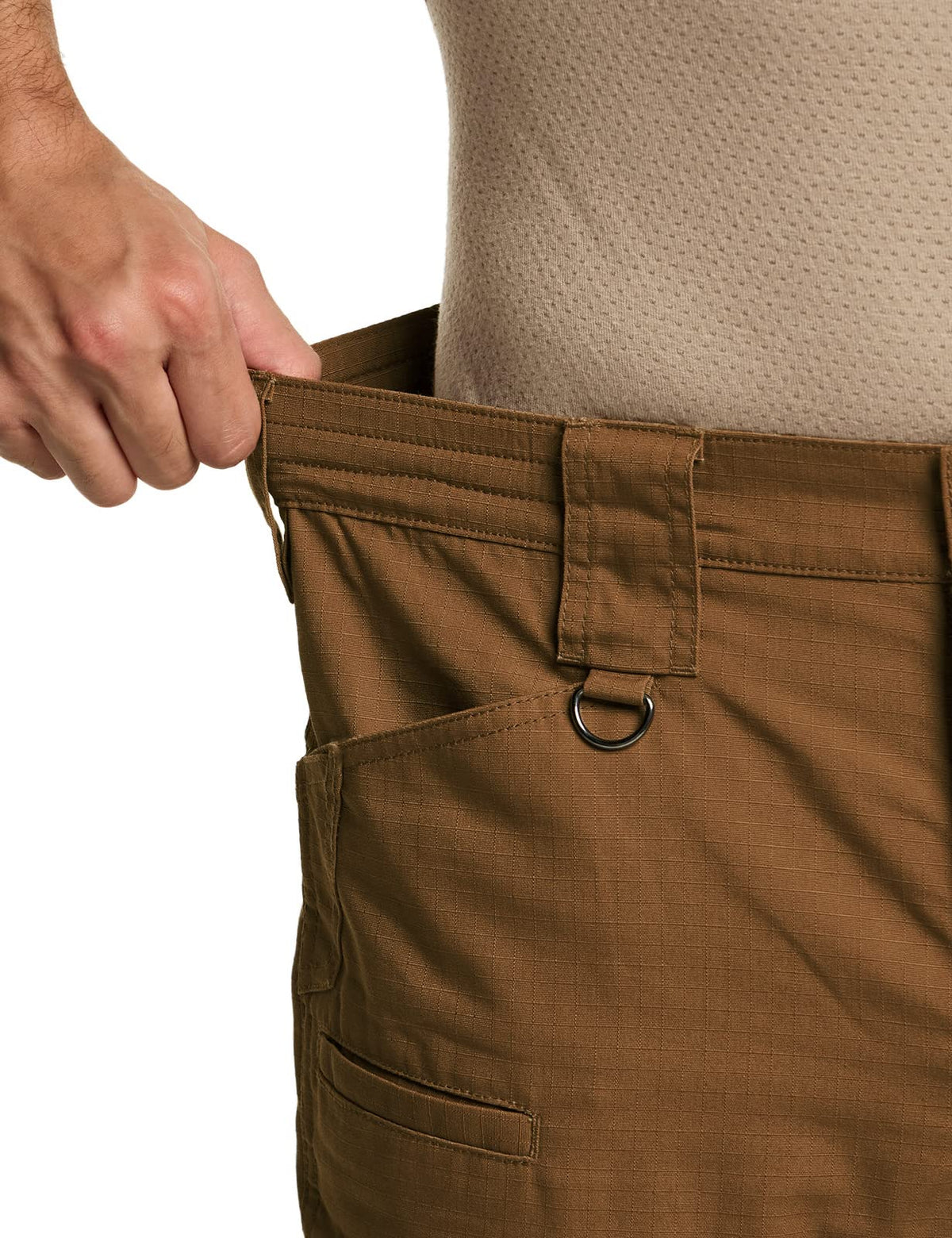 CQR Men's Tactical Pants, Water Resistant Ripstop Cargo Pants, Lightweight EDC Work Hiking Pants, Outdoor Apparel, Duratex Mag Pocket Copper Brown, 30W x 30L
