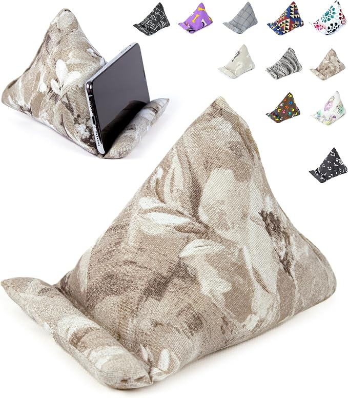 Handmade Phone Pillow Holder - The Wedge Mobile Device Stand - Fabric Phone Stand for All iPhones All Smartphones! 7 x 6.1 x 5.5 Inches (ABC)