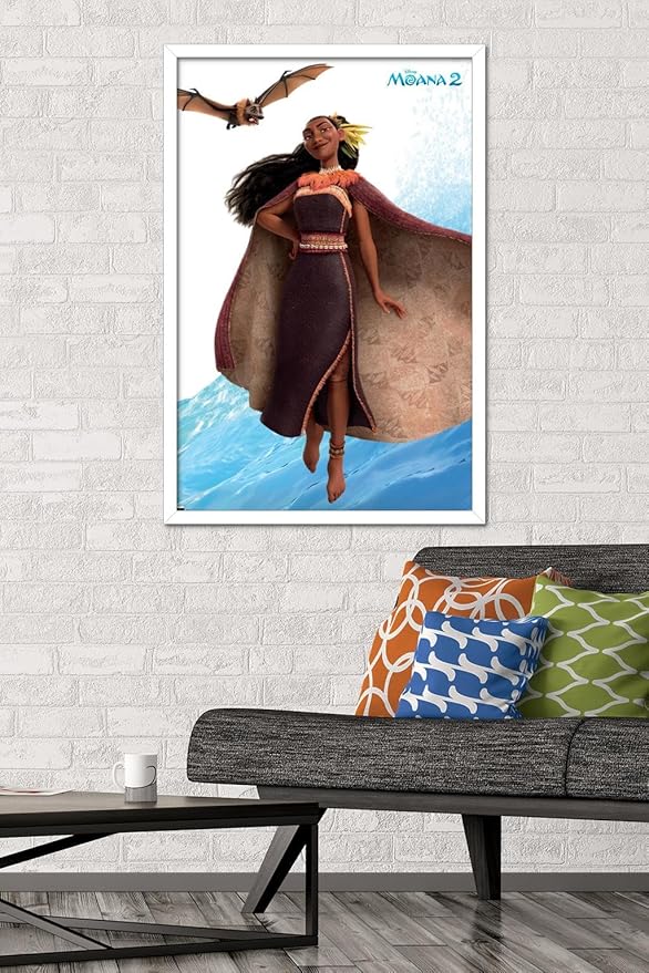 Trends International Disney Moana 2 - Matangi Wall Poster, 34L x 22.4W, White Framed Version