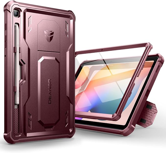 Dexnor Case for Samsung Galaxy Tab S6 Lite 10.4 Inch 2024/2022/2020 [Built in Screen Protector &amp Kickstand] with Pen Holder Heavy Duty Shockproof Full Body Protective Cover for Tab S6 Lite (Black