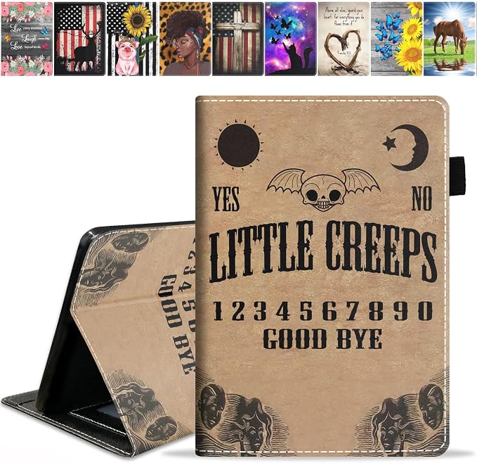 Case for All-New Amazon Kindle Fire 7 Tablet (7 Display 12th Generation 2022 Release) Premium PU Leather Stand Cover with Smart Auto Wake American Flag and Cross