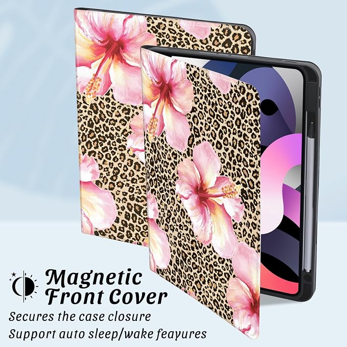 Cute Maple Bear Case for 10.2 iPad 2019/2020/2021(7th/8th/9th Gen) with Pencil Holder Auto Wake/Sleep Leather Soft TPU Back Cover for Women Girls