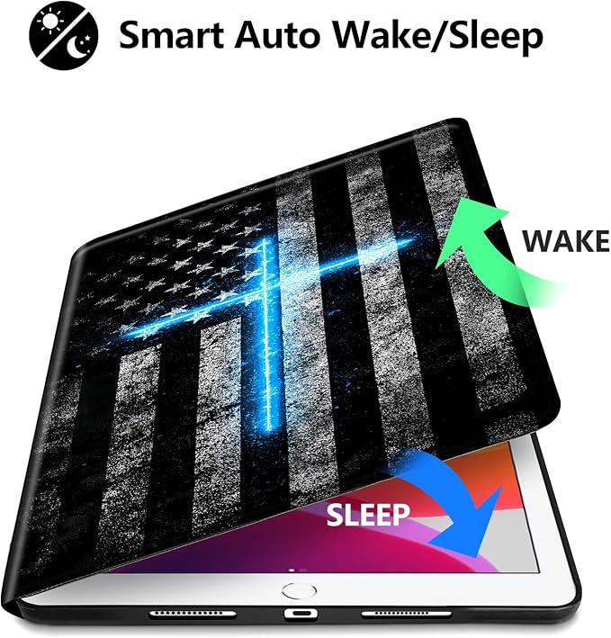 for iPad Air 13 Inch Case (M3/M2-2025/2024 Release) Slim iPad 13 Protective Case with Stand Hard Back Shell for iPad Air 13 Auto Wake/Sleep 1776 American Flag with Bullets