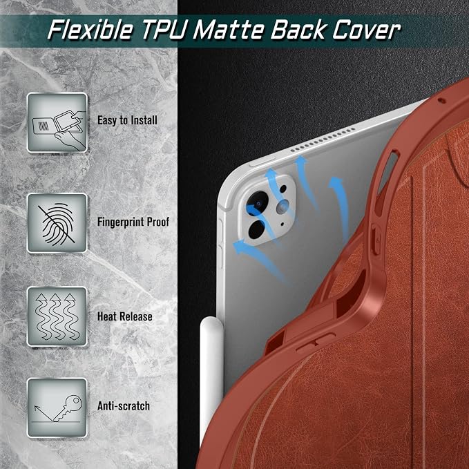 Fintie Magnetic Stand Case for iPad Pro 13-inch (M5) 2025 / (M4) 2024 - Multiple Angles Shockproof Rugged Soft TPU Cover with Pencil Holder Auto Sleep/Wake Black