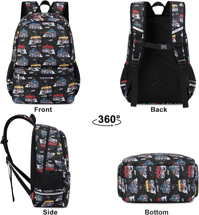 DSIUE Backpacks for Boys School Bags for Kids Elementary Bookbag and Lunch Box Set Engineering Navy Blue