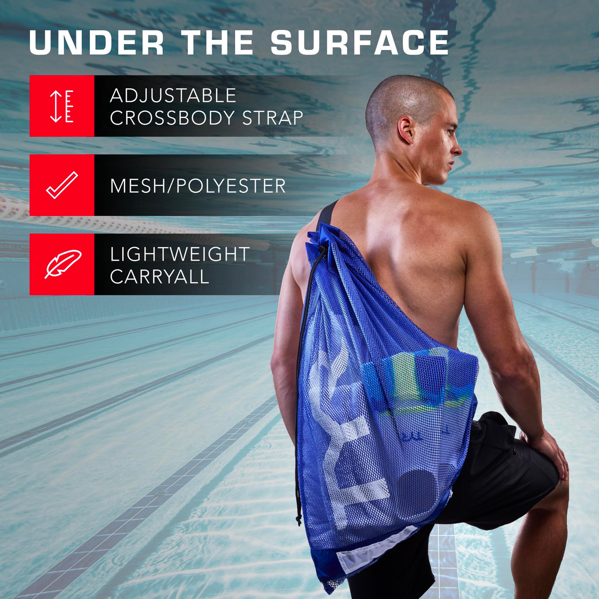 TYR Alliance Mesh Equipment Bag – Swim Gear Backpack for Pool, Gym & Training