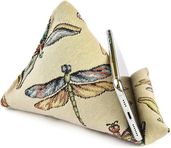Handmade Phone Pillow Holder - The Wedge Mobile Device Stand - Fabric Phone Stand for All iPhones All Smartphones! 7 x 6.1 x 5.5 Inches (ABC)