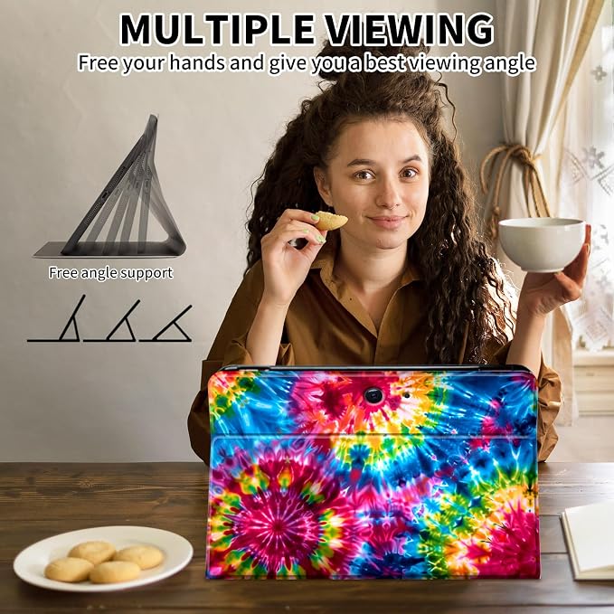 Case for Microsoft Surface Pro 11/10 / 9 13 InchPU Leather Cute Slim Folio Adjustable Stand Cover Case for Surface Pro 11th Edition AIArt Red Dragonfly