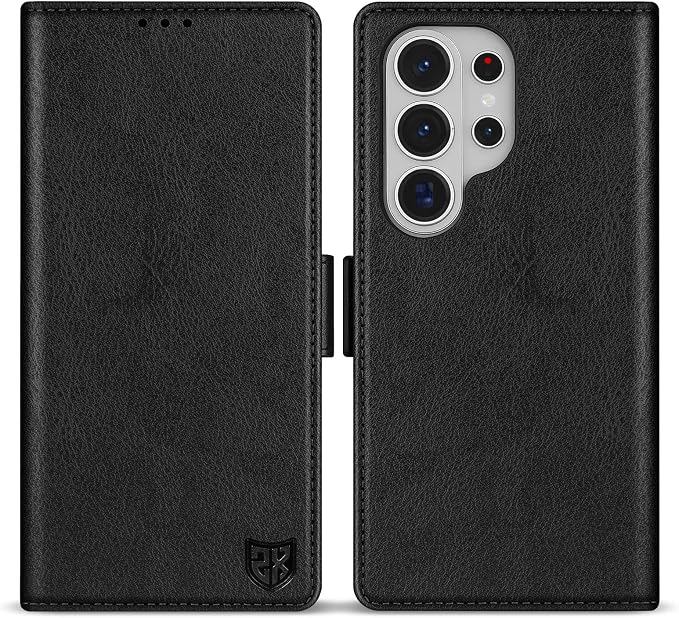 ZZXX for Samsung Galaxy S25 Wallet Case with [RFID Blocking] Card Slot Stand Strong Magnetic Leather Flip Fold Protective Phone Case for Samsung Galaxy S25 Case Wallet(Black-6.2 inch)