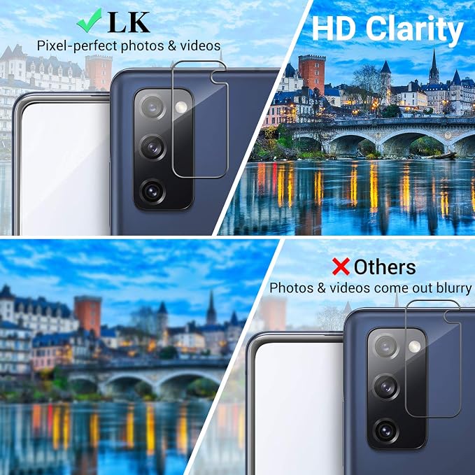 LK 3+3 Pack Samsung Galaxy S20 FE Screen Protector + Camera Lens Protector | 9H Tempered Glass Easy Installation [Not Fit for Galaxy S20]