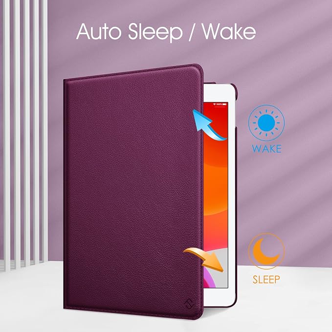 Fintie 360° Rotating Case for iPad 9th / 8th / 7th Generation 10.2 Inch | Swivel Stand Portrait &amp Landscape Viewing Shockproof Cover with Pencil Holder Auto Wake/Sleep Aqua Wave