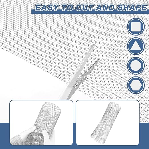 uxcell 12 Mesh 79" x 10" Woven Wire Mesh, 316 Stainless Steel Air Vent Filter