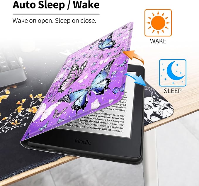 Case for All-New 7 Kindle Paperwhite 12th Gen 2024 &amp Kindle Colorsoft Signature EditionPU Leather Cover with Auto Sleep Wake FeatureAmerican Flag Eagle