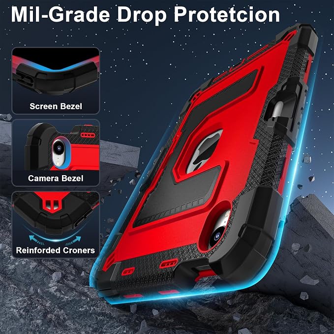 Kids Case Compatible with iPad mini 7 A17 pro 2024 Mini 6 8.3”Colorful Shockproof Case with Pencil Holder and Adjustable Big StandHandle Strap for iPad mini 6th 7th Gen