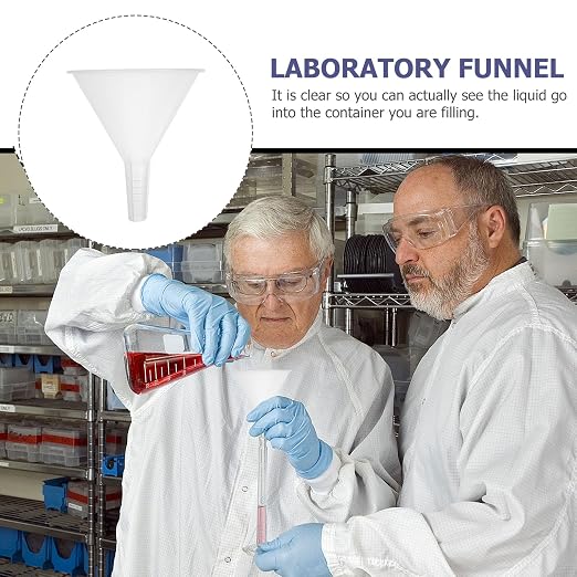 Veemoon 5pcs 100mm Plastic Scientific Triangle Funnels, Laboratory Pp Filling