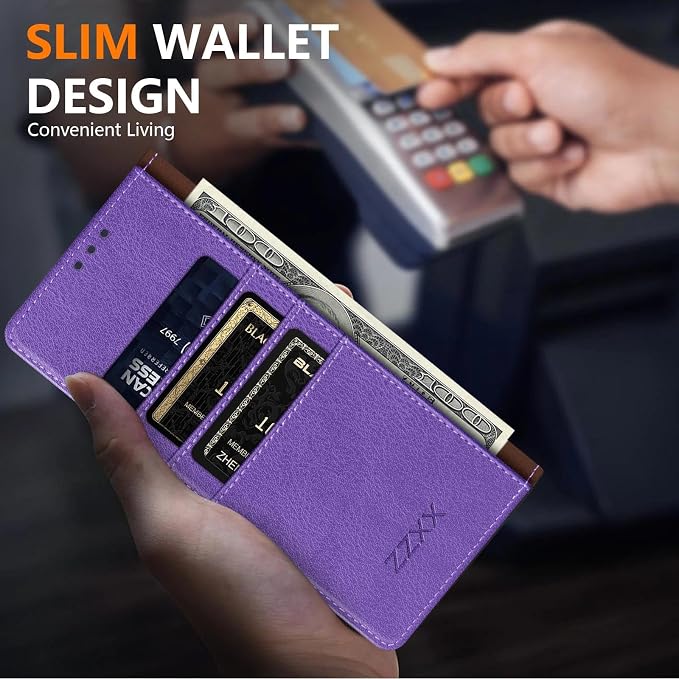 ZZXX for Samsung Galaxy S25 Wallet Case with [RFID Blocking] Card Slot Stand Strong Magnetic Leather Flip Fold Protective Phone Case for Samsung Galaxy S25 Case Wallet(Black-6.2 inch)