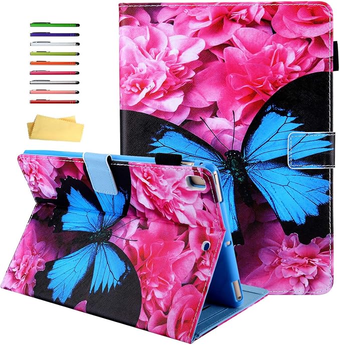 for Apple iPad 10.2 Case 9th/8th/7th Generation Cover (2021/2020/2019) with Auto Wake/Sleep Ultra Thin Lightweight Trifold Stand Folio PU Leather &amp Hard Back Hybrid Cover Almond Blossom