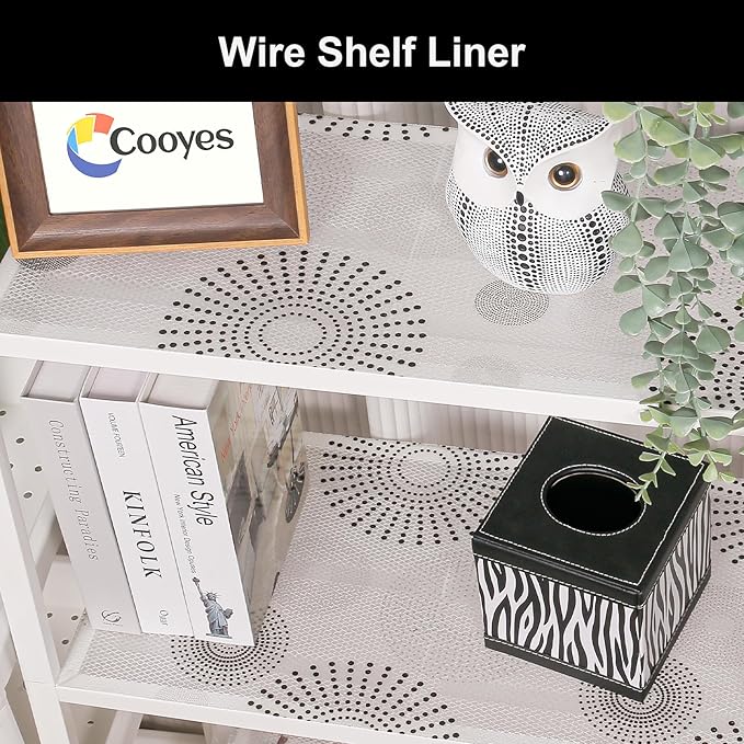 Cooyes Shelf and Drawer Liner for Kitchen Cabinets – Non-Adhesive, Waterproof, Non-Slip Cabinet Liners for Scratch Protection, Desk, Refrigerator, Shelves, Drawers with Modern Pattern
