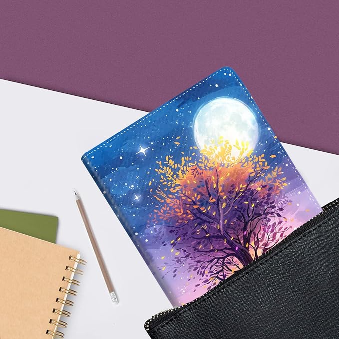 Case for iPad (A16) 11th Generation 11 Inch (2025) iPad 10th Generation 10.9 Inch (2022)，Slim Fit Foldable Standing Cover Case with Auto Sleep/Wake ，Red Moon Japanese Landscape