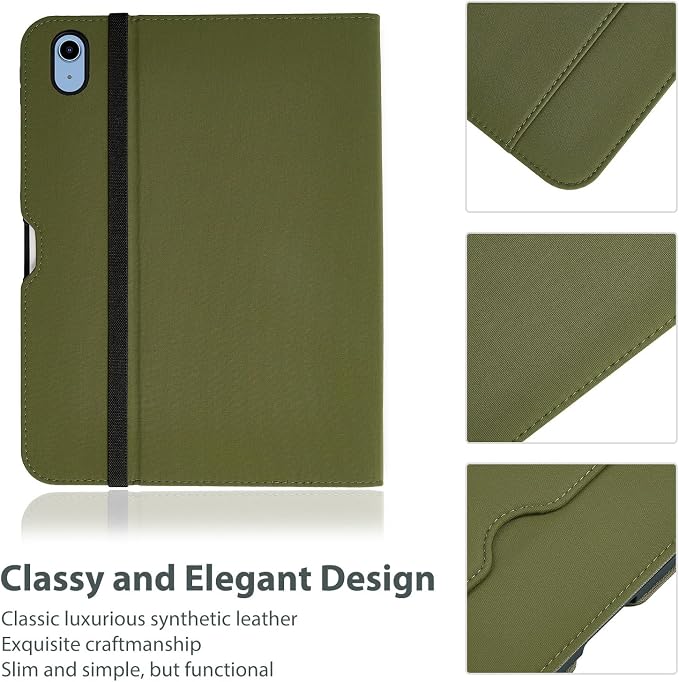 ProCase for iPad A16 11th Generation 11” 2025/iPad 10th Generation 10.9” 2022 with Pencil Holder iPad 11/10 PU Leather Case Business Stand Cover Smart Folio with Hand Strap Front Pocket -Berrypurple